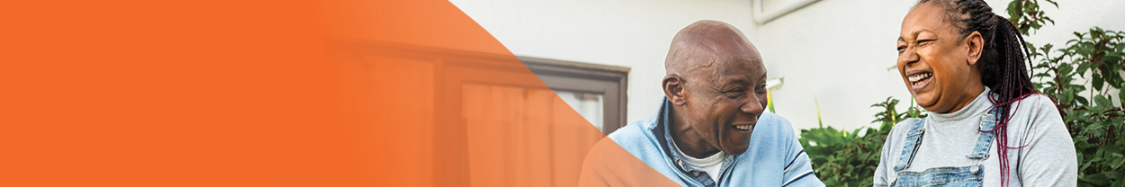 Husband and Wife laugh together