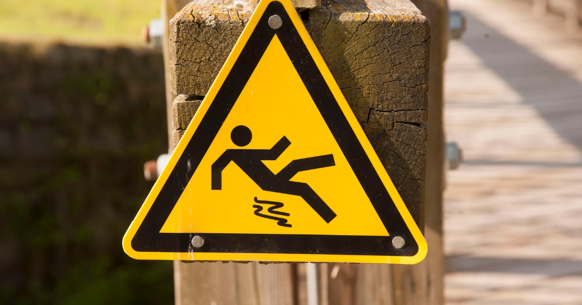 Sign of someone falling.