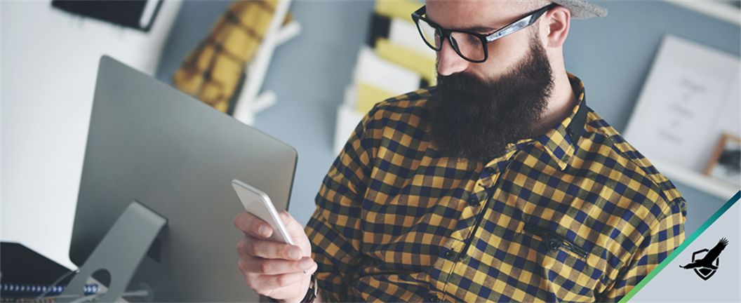 Man using smartphone