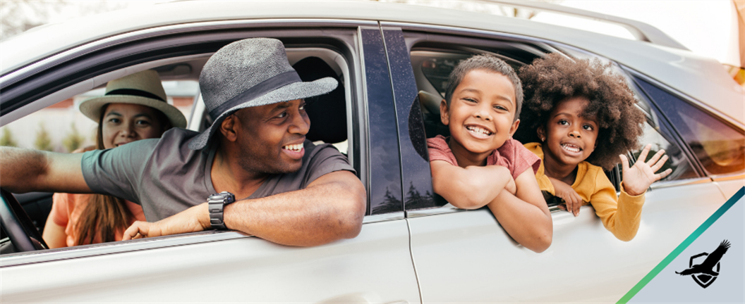 Family in car