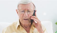 Elderly man on cellphone